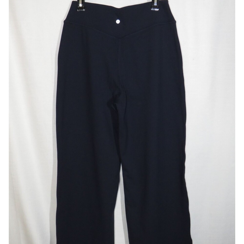 Halara Navy Crossover Wide Leg Split Ankle Active Yoga Pants Size Large - Picture 6 of 11